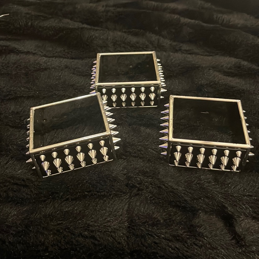 3 Square Plastic Large Spike Bracelet’s